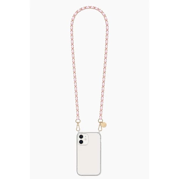 Como Milano telefonlánc CMMJ.003.PK.03.02 120cm nemesacél rózsaszín bőr fonattal