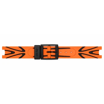 FLIK FLAK ZAFCS025 STRAP SHAPED BLACK &amp; ORANGE/ SILICONE STRAP