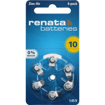 Renata ZA10 hallókészülék gombelem 6db/csomag