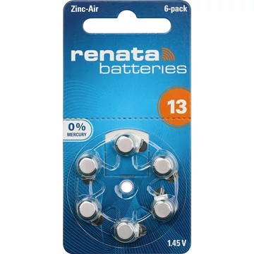 Renata ZA13 hallókészülék gombelem 6db/csomag