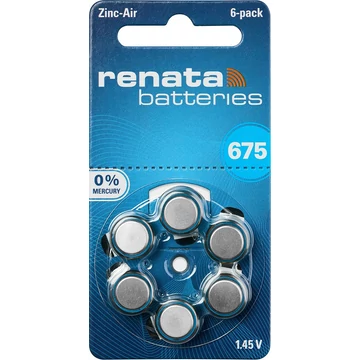 Renata ZA675 hallókészülék gombelem 6db/csomag