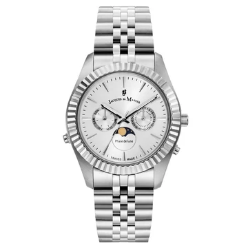 Jacques du Manoir Inspiration Moonphase ezüst férfi karóra JWG01603