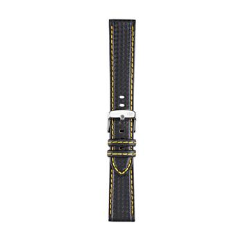 Morellato Biking Techno Carbonio fekete valódi bőr óraszíj 22 mm A01U3586977897CR22