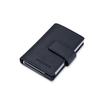 POLICE BŐR PELGD2206906 KÁRTYATARTÓ AUT. GENTS CARD CASE IN NAVY GENUINE 