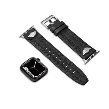 Police Wings fekete bőr Apple Watch szíj 22 mm