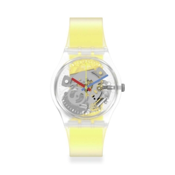 Swatch Clearly Yellow Striped unisex karóra GE291
