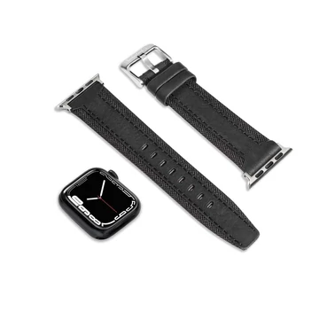 Timberland Monteverde fekete bőr Apple Watch szíj textil felsőrésszel 22 mm