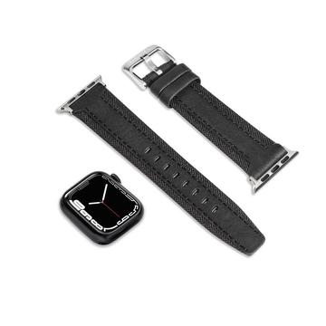 Timberland Monteverde fekete bőr Apple Watch szíj textil felsőrésszel 22 mm
