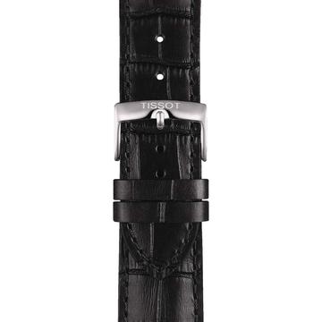 Tissot fekete gyári bőrszíj 22 mm