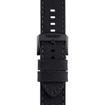 Tissot fekete gyári textúrált bőrszíj 22 mm