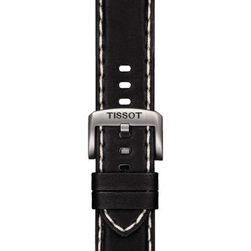 Tissot fekete gyári bőrszíj 22 mm