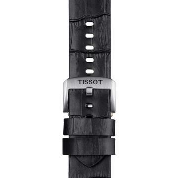 Tissot fekete gyári bőrszíj 22 mm