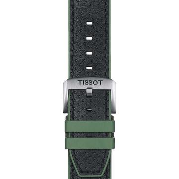 Tissot zöld gyári szilikon óraszíj bőr felsőrésszel 22 mm