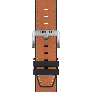 Tissot barna gyári szilikon óraszíj hasított bőr felsőrésszel 23 mm