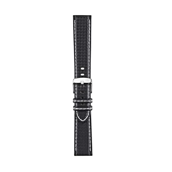 Morellato Biking Techno Carbonio fekete valódi bőr óraszíj 18 mm A01U3586977817CR18