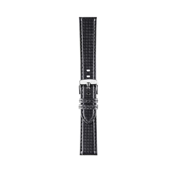 Morellato Biking Techno Carbonio fekete valódi bőr óraszíj 24 mm A01U3586977819CR24