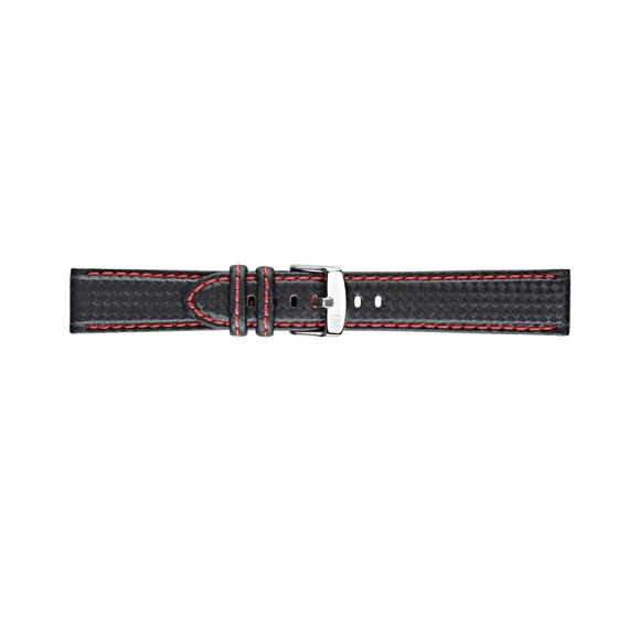 Morellato Biking Techno Carbonio fekete valódi bőr óraszíj 18 mm A01U3586977883CR18