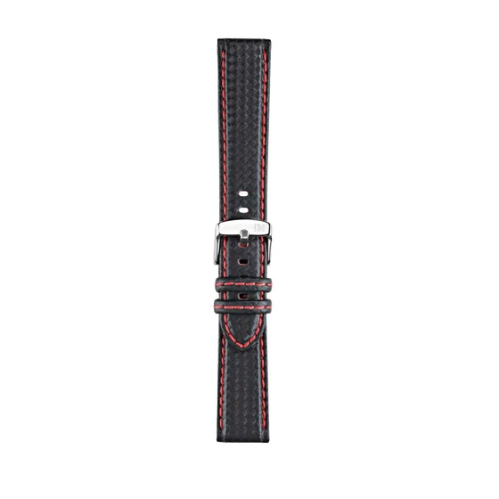 Morellato Biking Techno Carbonio fekete valódi bőr óraszíj 20 mm A01U3586977883CR20
