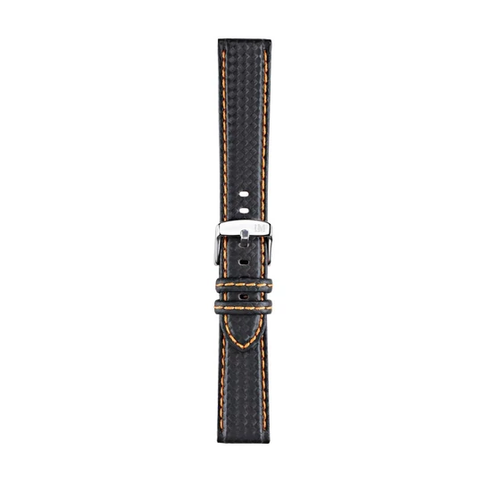 Morellato Biking Techno Carbonio fekete valódi bőr óraszíj 22 mm A01U3586977886CR22
