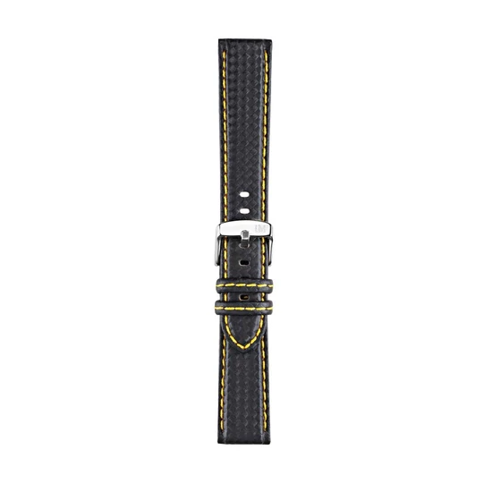Morellato Biking Techno Carbonio fekete valódi bőr óraszíj 20 mm A01U3586977897CR20