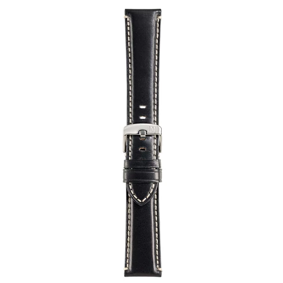Morellato Giorgione fekete valódi bőr óraszíj 22 mm A01X4272B12019CR22