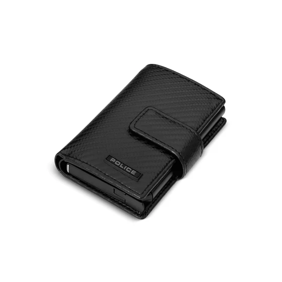 POLICE PELGD2206909 KÁRTYATARTÓ AUT. GENTS CARD CASE IN BLACK TEXTILE