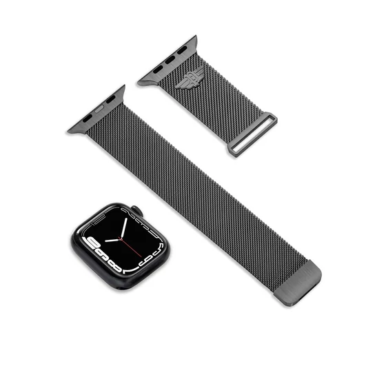 Police Pyramid fekete bőr Apple Watch szíj 22 mm