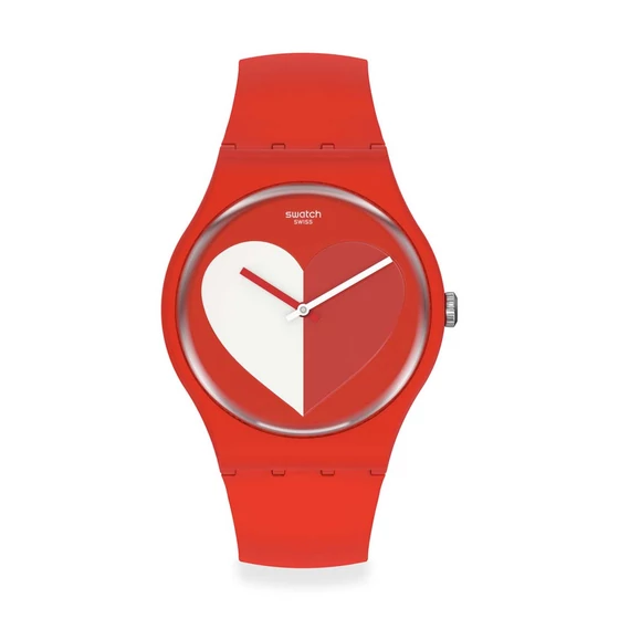 Swatch Half ❤️ White unisex karóra SO29Z112