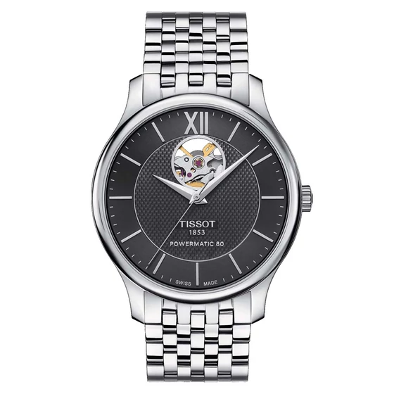 Tissot Tradition Powermatic 80 Open Heart férfi karóra T063.907.11.058.00