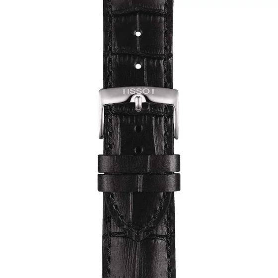 Tissot fekete gyári bőrszíj 22 mm