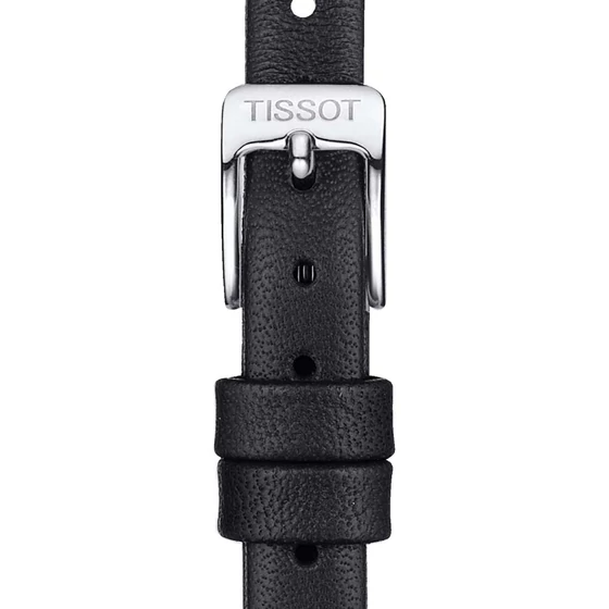 Tissot fekete gyári bőrszíj 9 mm