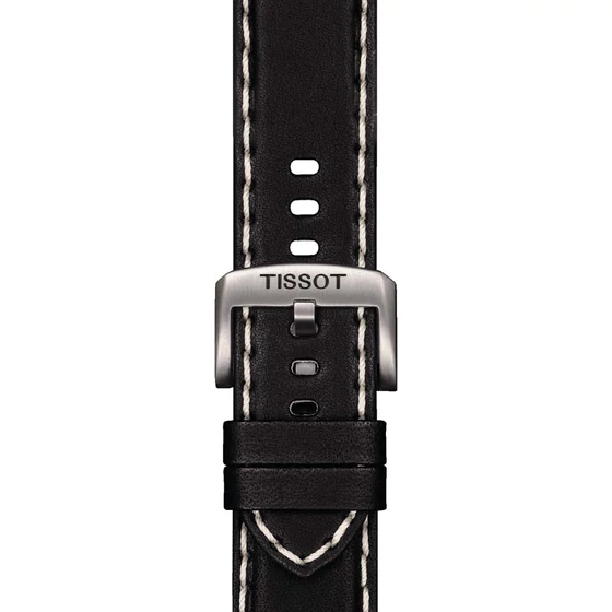 Tissot fekete gyári bőrszíj 22 mm