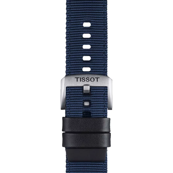 Tissot kék gyári textúrált bőrszíj 22 mm