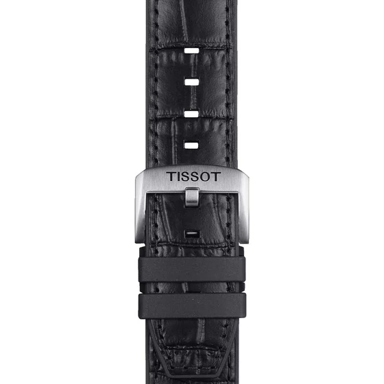 Tissot fekete gyári bőrszíj 22 mm