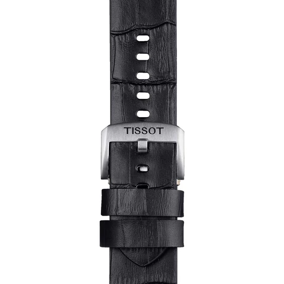 Tissot fekete gyári bőrszíj 22 mm