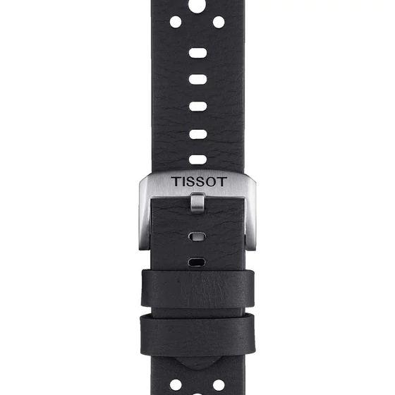 Tissot fekete gyári bőrszíj 22 mm