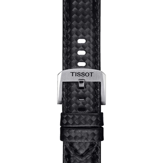 Tissot fekete gyári textúrált bőrszíj 20 mm