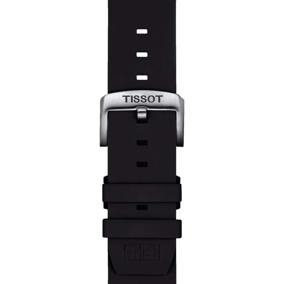 Tissot fekete gyári szilikon óraszíj 22 mm