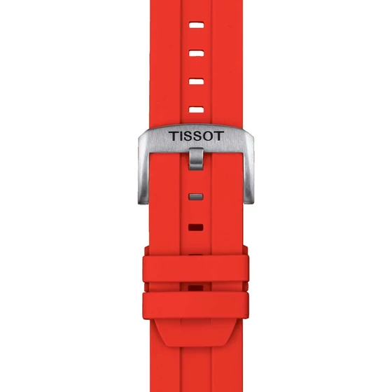 Tissot piros gyári szilikon óraszíj 22 mm